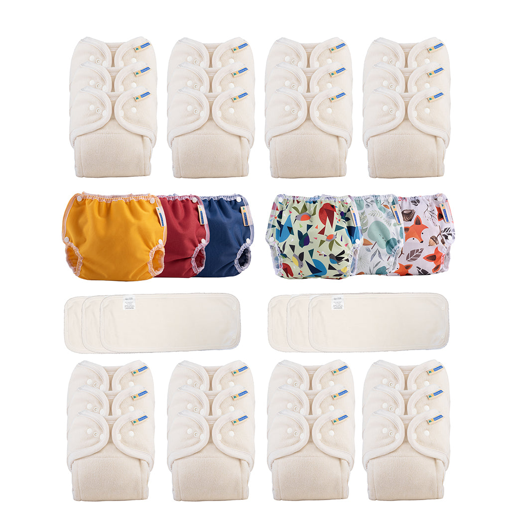 One Size™ Fitted Cloth Diaper - 24 Package – Mother-ease Cloth Diapers